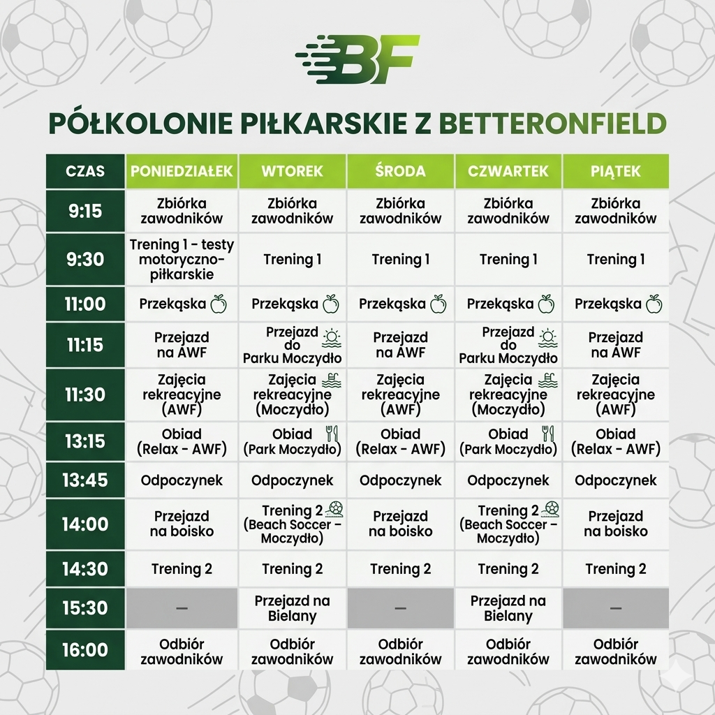 Plan półkolonii BetterOnField